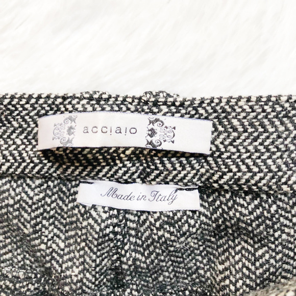 Acciaio Wool Houndstooth Capri Pant Brown Beige S - Picture 2 of 6